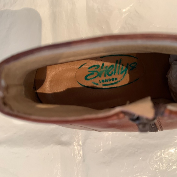 Shelly's London Brown Square Toe Zip Up Booties Size 5.5 - Picture 16 of 16